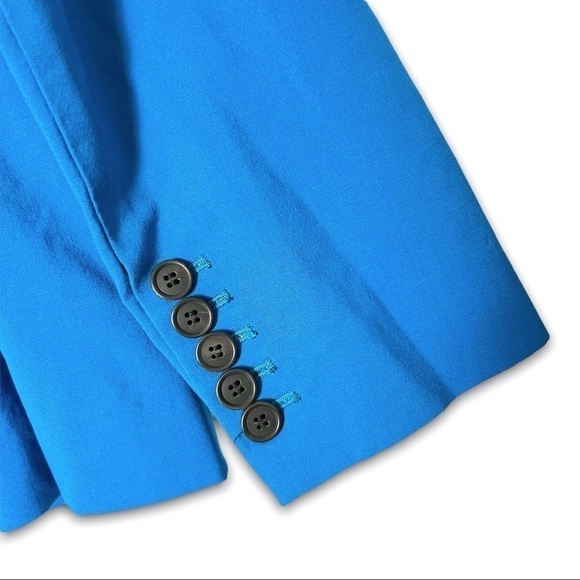 DIANE VON FURSTENBERG Ocean Blue Stretch Wool Single Button Tailored Blazer 12 - Picture 7 of 12
